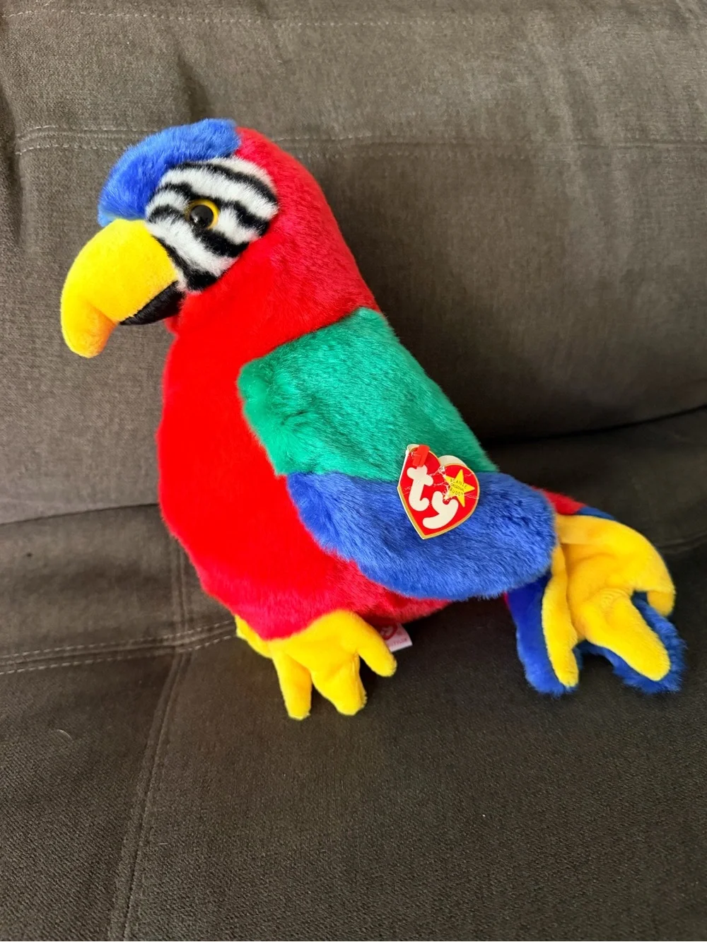 Ty Colorful Parrot Plush - Red, Green, Blue, Yellow